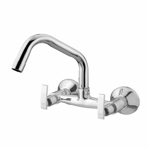 Sink Mixer Wall Mounted with Swinging Spout Chrome